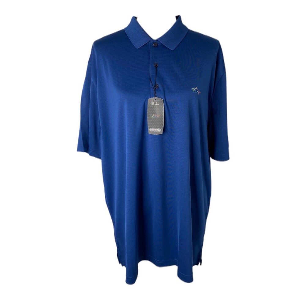 Greg Norman Play Dry Performance Men's Polo Shirt Athletic Blue Short Sleeve